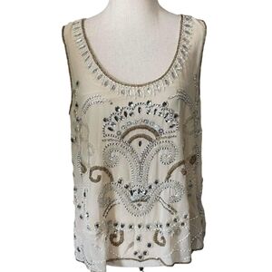 Black Sleeveless Beaded Top